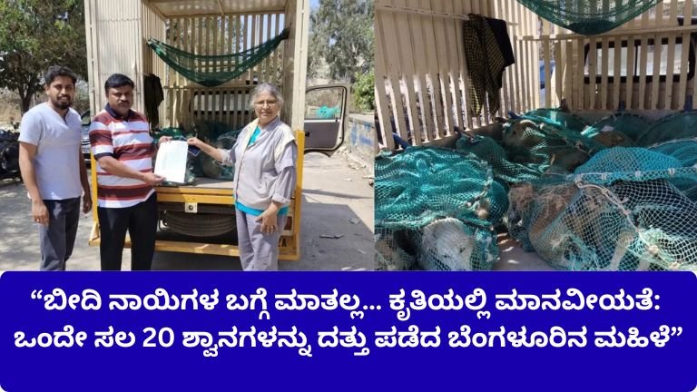 “ಬೀದಿ ನಾಯಿಗಳ ಬಗ್ಗೆ ಮಾತಲ್ಲ… ಕೃತಿಯಲ್ಲಿ ಮಾನವೀಯತೆ: ಒಂದೇ ಸಲ 20 ಶ್ವಾನಗಳನ್ನು ದತ್ತು ಪಡೆದ ಬೆಂಗಳೂರಿನ ಮಹಿಳೆ”